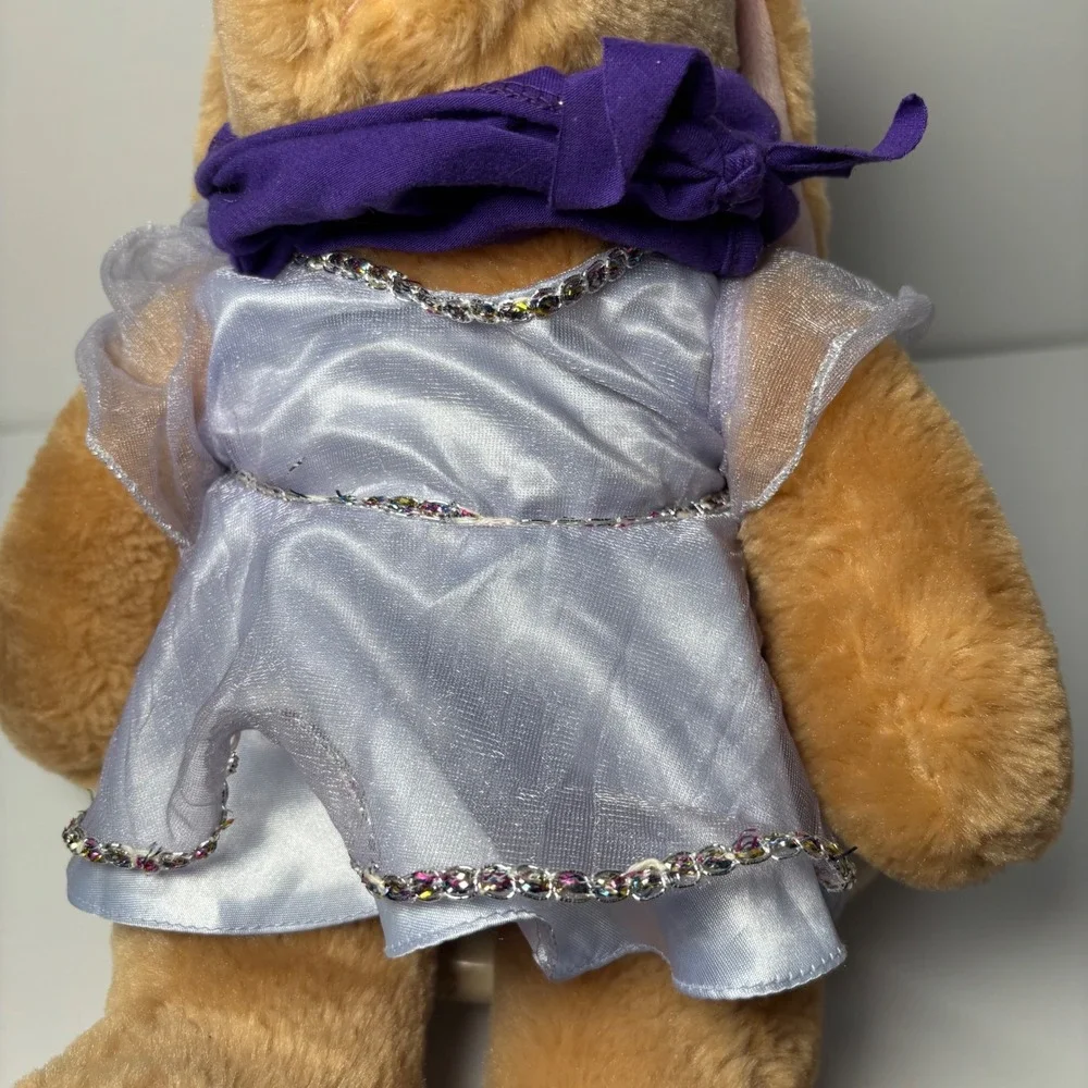 Build-A-Bear Workshop Bunny Rabbit Plush‎ in Purple Fireworks Dress Outfit Sound